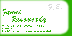 fanni rasovszky business card